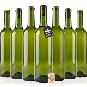 40x Butelki Bordeaux 750 ml OLIWKOWA ZIELEŃ na wino, nalewki, cydr - EDYCJA LIMITOWANA