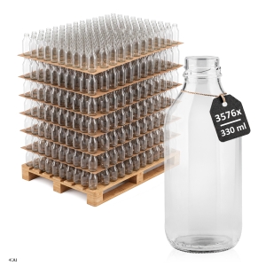 PALETA - butelka szklana KUBUŚ 330ml na soki, nalewki, mleko - 3576 sztuk
