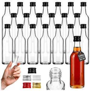 Zestaw 100 sztuk - butelka MONOPOLOWA 50 ml na wódkę bimber wesele + zakrętki