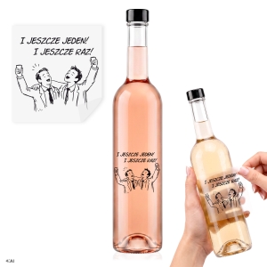 Butelka Futura 500 ml na zakrętkę GPI z etykietą WESELE2 na nalewki, wódkę weselną, bimber