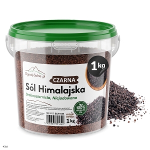Sól Himalajska czarna drobnoziarnista 1 kg w wiaderku