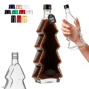 Świąteczna butelka Choinka 500ml na nalewki, likiery, syrop 