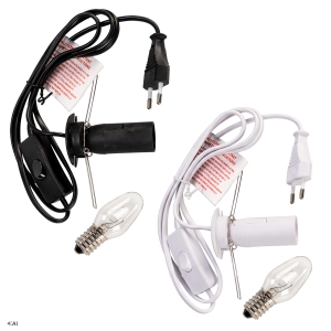 Kabel elektryczny 230V z żarówką E14 15W do lampy solnej