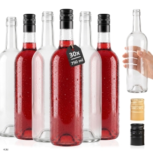 30x butelka Bordeaux  biała 750 ml na zakrętkę na wino