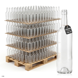 PALETA - 1624x butelki Bordeaux biała 750 ml na zakrętkę na wino