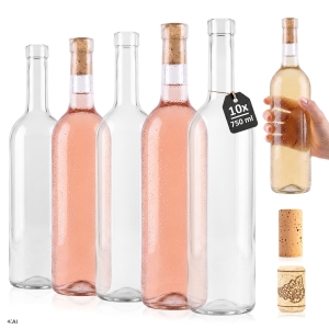 10x butelka Bordeaux 750ml biała na wino, cydr, nalewki, bimber