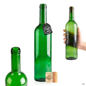 Butelka BORDEAUX 750 ml zielona na wino, nalewki, cydr