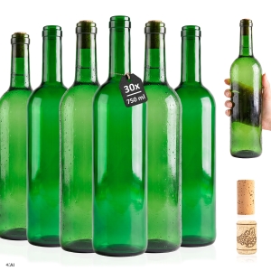 30x butelka Bordeaux 750ml zielona na wino, nalewki, cydr, soki