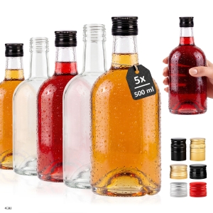 5x Butelki Tadek 500 ml na zakrętkę na nalewki, bimber, whisky, likier