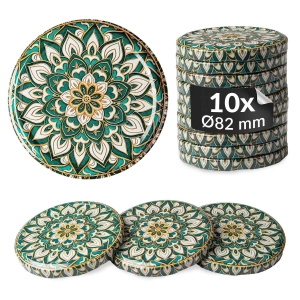 10x zakrętka wieczko CERAMIKA ZIELONA fi 82 mm na słoiki, słoje
