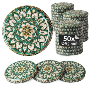 50x zakrętka wieczko CERAMIKA ZIELONA fi 82 mm na słoiki, słoje