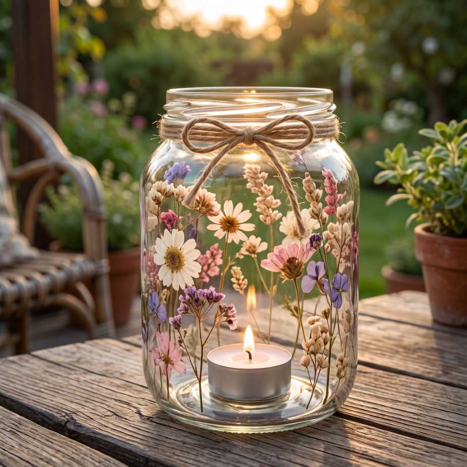 Lampion ze słoika na taras i do ogrodu – prosta dekoracja DIY