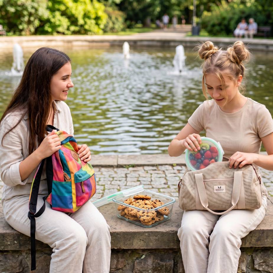 Plastikowe i szklane pojemniki w formie lunchboxów