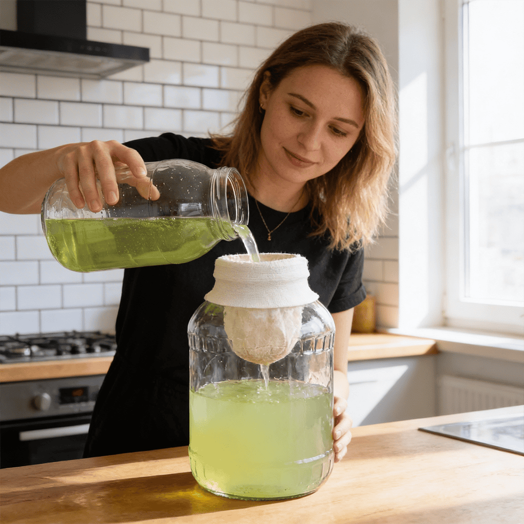 Filtrowanie nalewki z kiwi