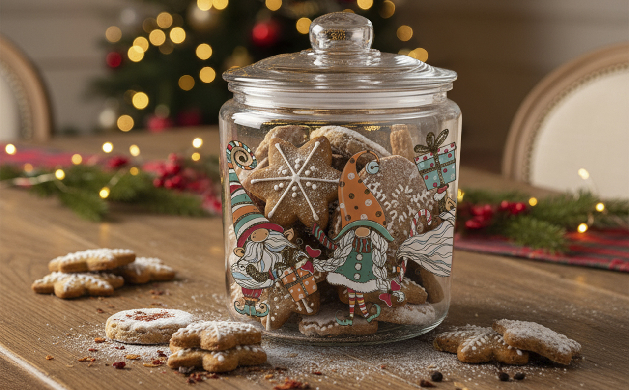 Pierniczki świąteczne w ozdobnym słoiku