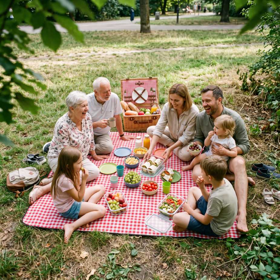 Kompletne, ale proste menu na rodzinny piknik: przekąski, kanapki, sałatki